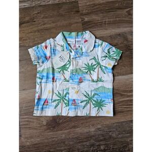 Peter Alexander Baby Tropical Palm Sailboat Shirt Multi 6-12 Months NWT